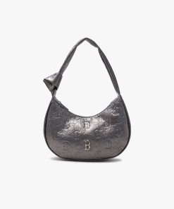 MLB - Túi đeo vai nữ Classic Mono Crack Embo Hobo