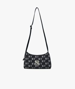 MLB - Túi đeo chéo nữ phom chữ nhật Classic Mono Jacquard