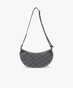 MLB - Túi đeo vai nữ Classic Jacquard Denim Monogram